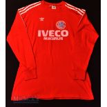 1982/84 Bayern Munich Home football shirt size large, made in West Germany, Adidas, in red, stitched