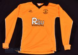 Carmarthen Town AFC Home football shirt size 40”, long sleeve, black and gold colour, MG Sports