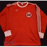 c1978 Norway International Home football shirt size 5/6 medium, Adidas, Made in Germany, with