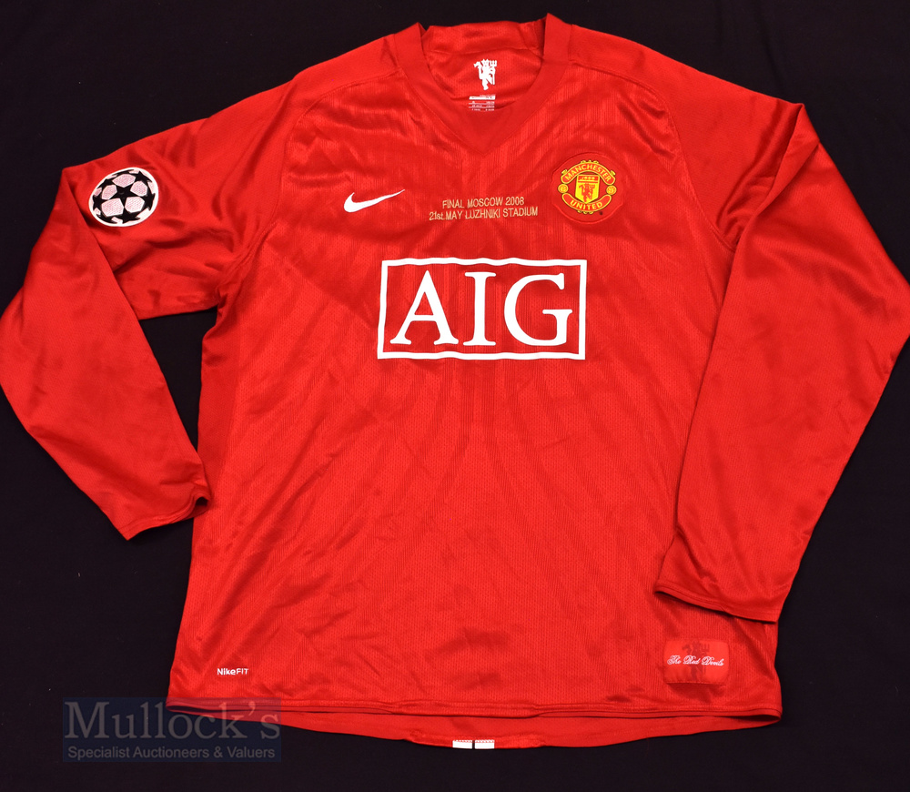 2008 Champions League Final Manchester United football shirt in red, M.U, size XL, ‘Final Moscow