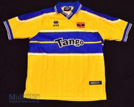 1999/01 Barry Town United Home football shirt size L, in yellow and blue, Errea, short sleeve