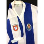 Retro 1970/80s FC Porto Home football shirt with Marcel label, adult size, blue and white, short