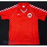 1986/88 Norway International Home football shirt size XL 8/9, Hummel, in red and white, stitched
