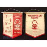 1980s Nottingham Forest Football Pennants (2) 1 Forests Honours Pennant and a silk fronted Forest