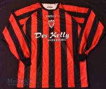 2001/02 Bohemian FC Home football shirt size large, in red and black, O’Neills, long sleeve
