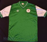 1984 Hibernian FC Home football shirt size 42”, in green and white, Umbro, short sleeve