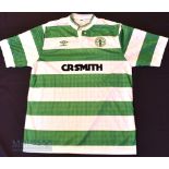 1987/89 Celtic Home football shirt size 42” Umbro, in green and white, short sleeve