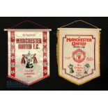 1990 and 1994 Manchester United Football Pennants FA Cup and Premier league Winners, a 1990 F A