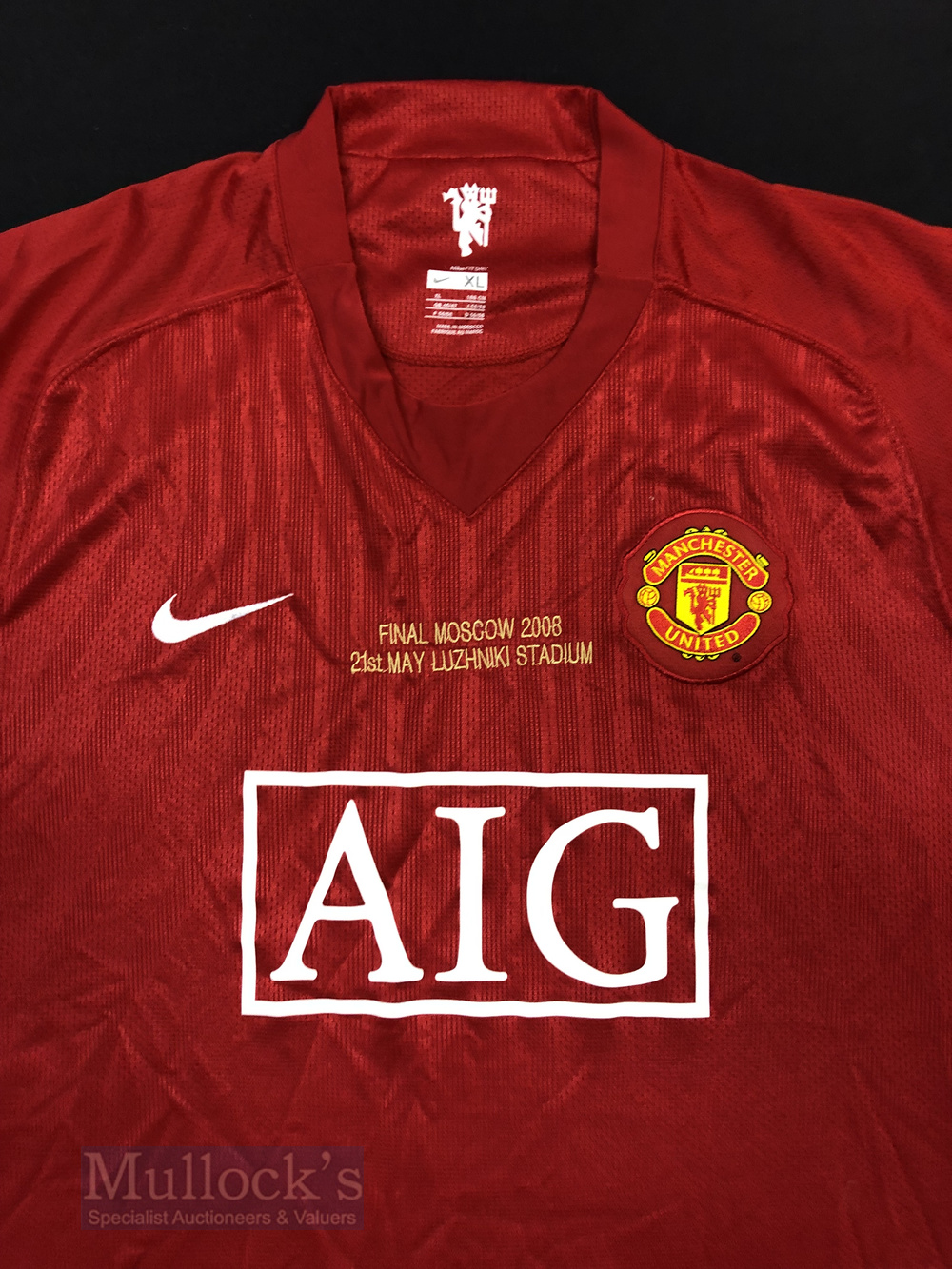 2008 Champions League Final Manchester United football shirt in red, M.U, size XL, ‘Final Moscow - Image 2 of 2