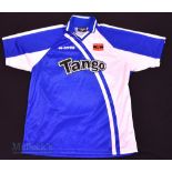 2001/03 Barry Town Away football shirt size XXL, in white and blue, Errea, short sleeve