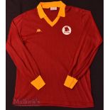 1984/85 AC Roma Home football shirt size large (adults), Kappa, in Maroon, long sleeve, Made in