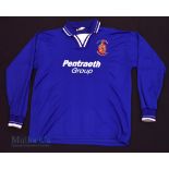 c2000s Bangor City FC Home football shirt size M/L in blue, Ffigar, long sleeve