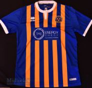2018/19 Shrewsbury Town Home football shirt size XL, in blue/gold Errea, short sleeve