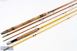 Melody Split Cane 10ft 6in 3 Piece Rod with suction joint fittings, together with unnamed glass