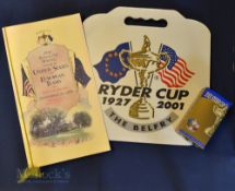 3x Ryder Cup Items from 1999 and 2001 (3) – 1999 Ryder Cup Brook Line USA Welcome Dinner Menu (