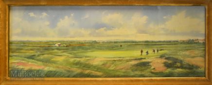 F H Partridge (1849-1929) – Great Yarmouth & Caister Golf Club – water colour on the 5th Putting,