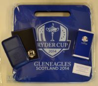 Collection of 2014 Ryder Cup Official items (3) Leather Business Card Holder with embossed Ryder Cup