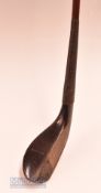 J Morris dark stained beech wood longnose deep faced brassie c1885 – head measures 5" x 1.75" x 1.