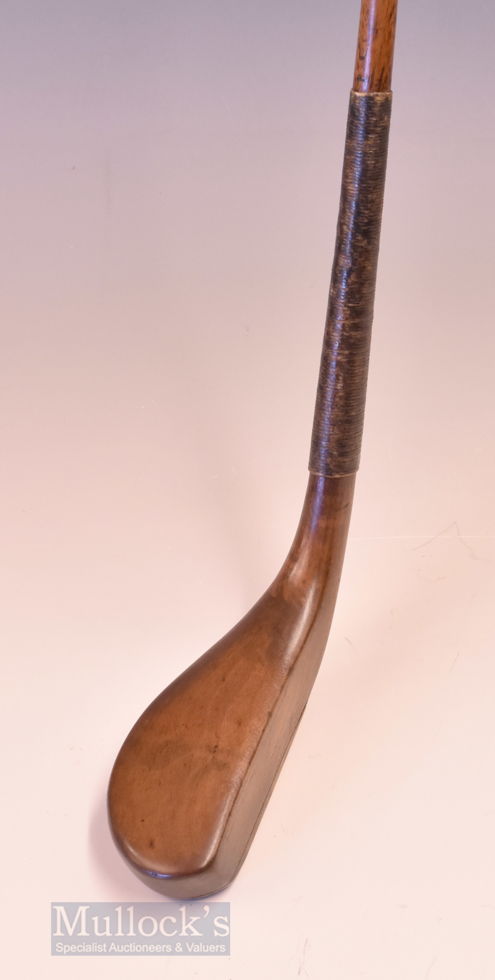 Early long nose feather ball era stained fruitwood putter c1850 - head measures 6" x 1"x 1 7/8"