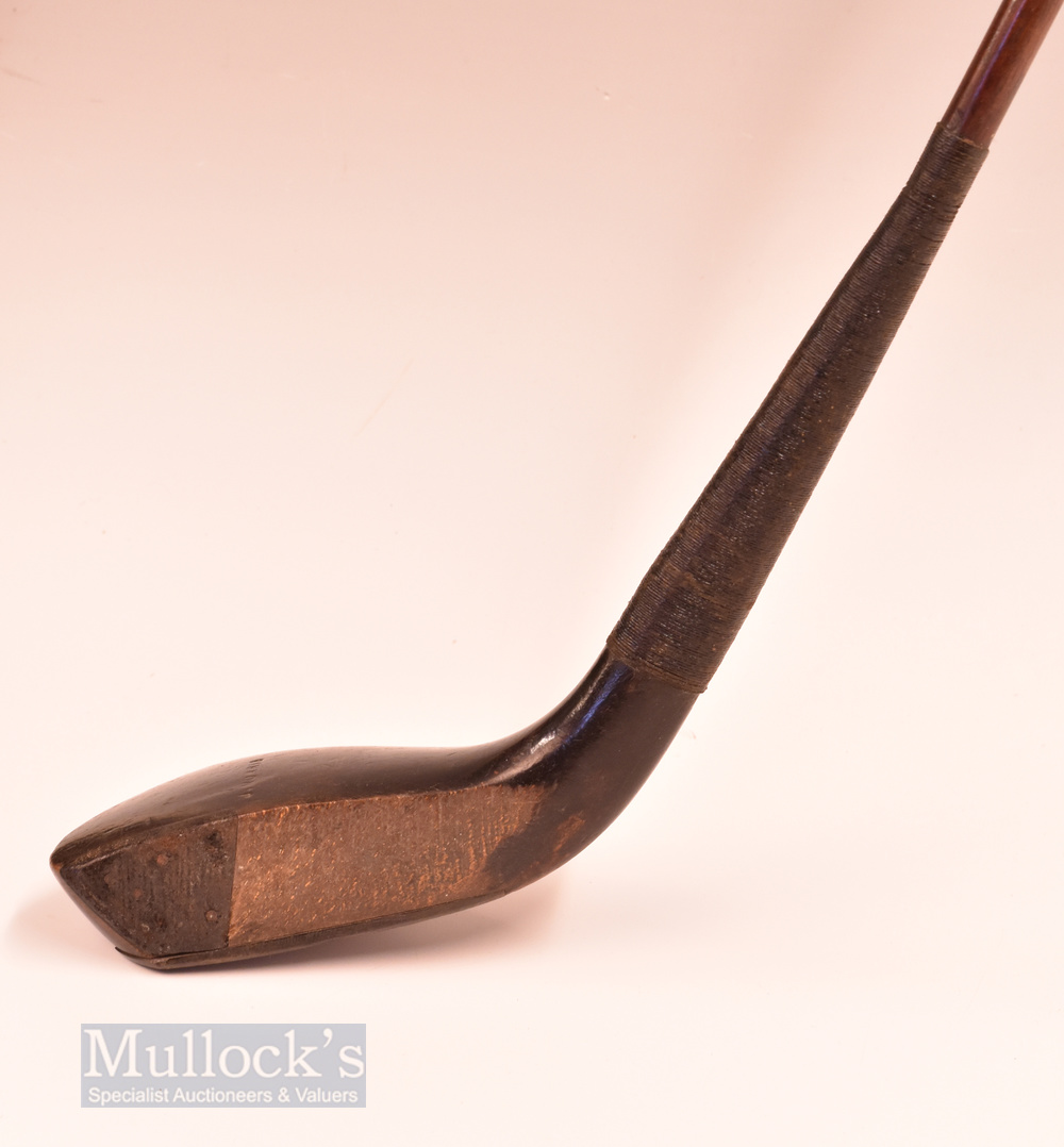 J Morris dark stained beech wood longnose deep faced brassie c1885 – head measures 5" x 1.75" x 1. - Image 2 of 3