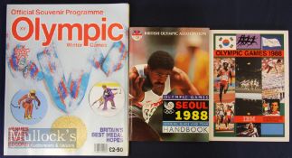 1988 Summer and Winter Olympics Programmes (3) Seoul Olympics IBM souvenir programme and British