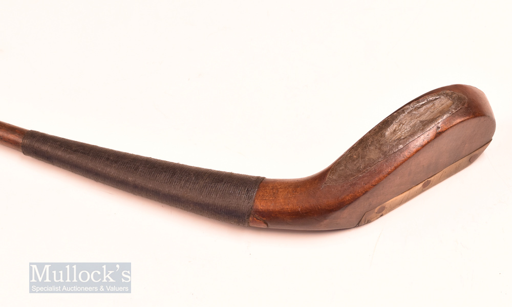 Unlisted Bolton Maker longnose dark stained beech wood play club c1885 – head measures 5.5" x 1.75 x - Image 3 of 3
