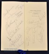 Rare 2002 Ryder Cup Past Players Gala Dinner Signed Menu – held on Friday 27th September 2002 at