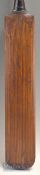 Early Jeffries Cricket Bat stamped with the maker's mark 'Jeffries' to either shoulder of the