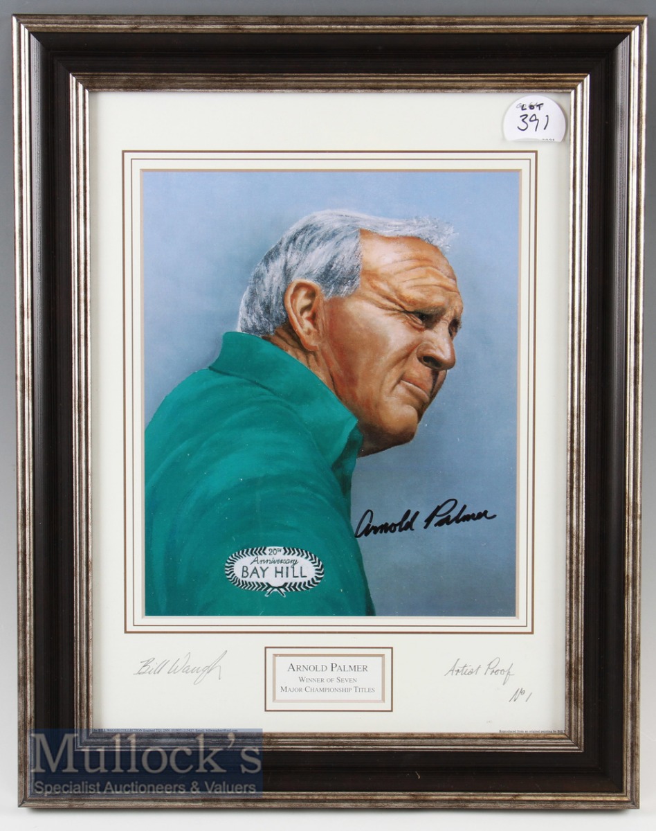 Bill Waugh and Arnold Palmer Signed Artist Proof No.1– entitled 'Arnold Palmer Winner of Seven Major