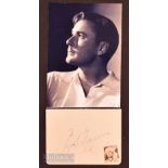 Errol Flynn (1909-1959) Autograph – Signed album page in ink, together with a photograph ready to