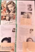 Entertainment Autographs – including Natalie Wood (1938-1981), Ginger Rogers (1911-1995), Lauren