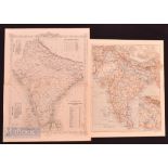 2x Maps of India – by makers Meyers and J Rapkin, both appear in good overall condition