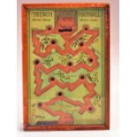 WWI Trench football game made 1915 - Green and on laid orange card boards with cut-out game design