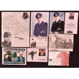 WWII German Signed Items featuring Otto Carius signed photograph, Major Otto Riehs signed card,