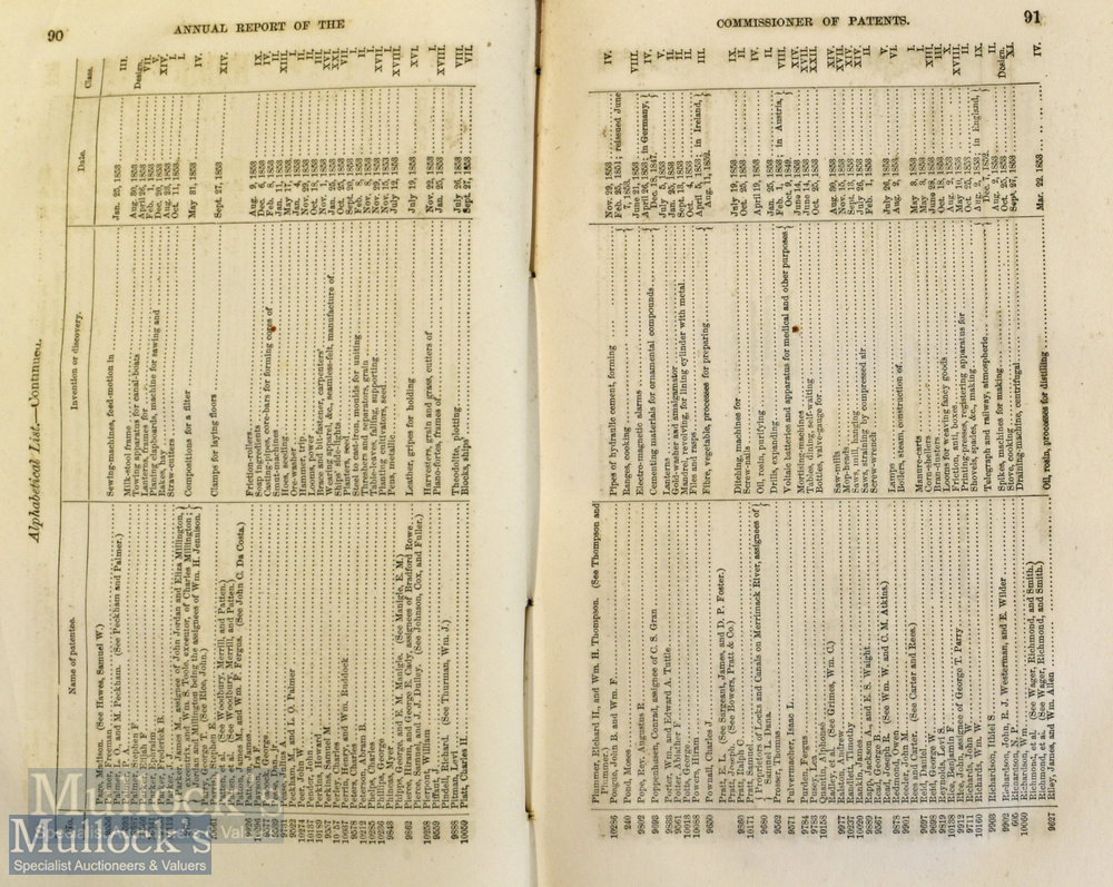 USA Americana – Mormon – Signature of John M Bernhisel – Report of the Commissioner of Patents for - Image 3 of 3