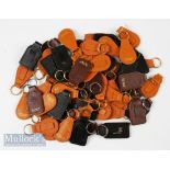 1970s/1980s Quantity of leather Key Fobs Keyrings etc assorted shapes and sizes (#60)