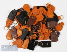 1970s/1980s Quantity of leather Key Fobs Keyrings etc assorted shapes and sizes (#60)