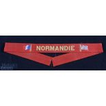 SS Normandie 1935 Sailors Cap Band from the most beautiful pure Art Deco Liner that ever existed.