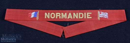 SS Normandie 1935 Sailors Cap Band from the most beautiful pure Art Deco Liner that ever existed.