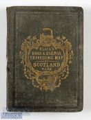 Black's Road & Railway Travelling Map of Scotland circa late 1850s a fine hand coloured fold out