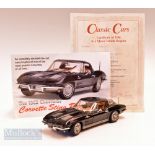 Danbury Mint Diecast Scale Model 1:24 of a 1963 Chevrolet Corvette Sting Ray Coupe. In original