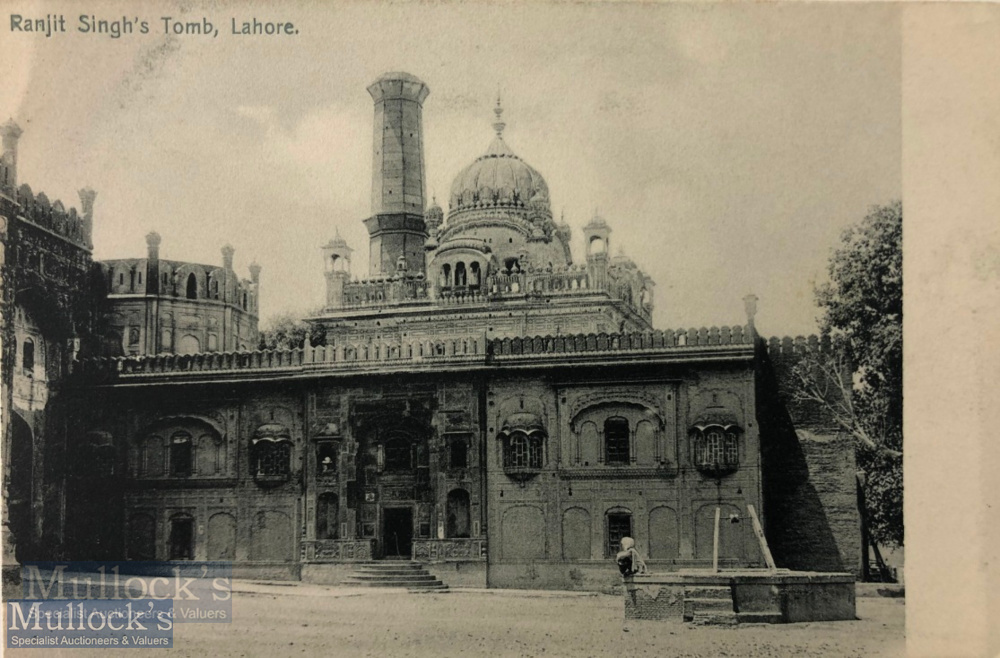 India & Punjab – Tomb of Ranjit Singh A vintage antique postcard showing the Samadhi of Maharajah
