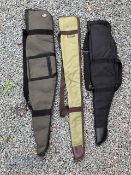 3x various air rifle/rifle gun canvas sleeves - Manchester Air Guns black padded sleeve (41" L);