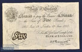 WWII Operation Bernhard Counterfeit £5 Banknote an exercise by Nazi Germany to forge British bank