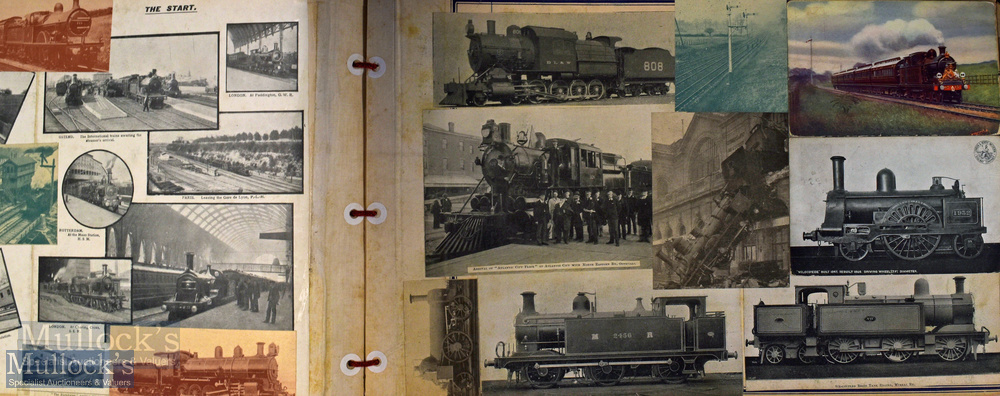 Large Scrap Album containing Prints of Locomotives dated 1897-1898 but locos appear to be from