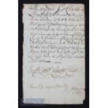 1731 American USA 18th century handwritten document signed by Benedict Leonard Calvert, Lord and