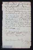 1731 American USA 18th century handwritten document signed by Benedict Leonard Calvert, Lord and