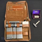 Gillette Aristocrat Razor & Original Case 1st Generation 400.621, in gents leather travel set