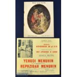 Yehudi Menuhin Concerts; Yehudi Menuhin at Royal Albert Hall. March 20th 1939 Programme an extensive