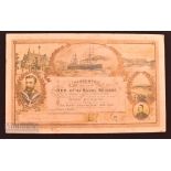 Boer War Certificate: Presented to The Men of The Naval Brigade, Portsmouth circa 1900 Impressive